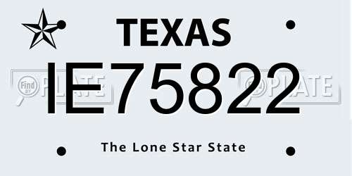 IE75822 Texas License Plate