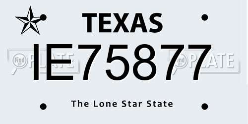 IE75877 Texas License Plate