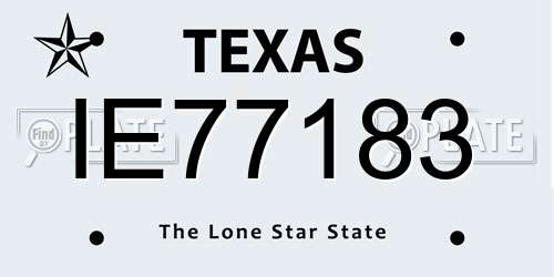 IE77183 Texas License Plate