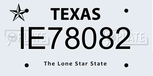 IE78082 Texas License Plate