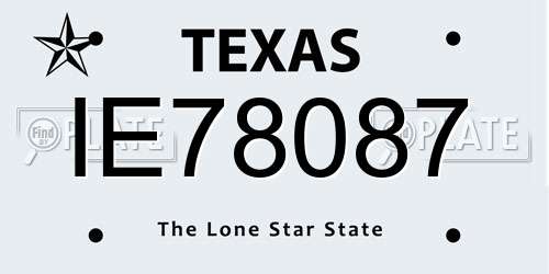 IE78087 Texas License Plate