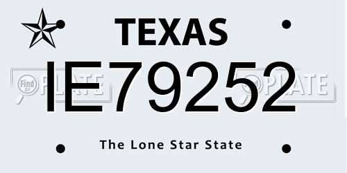 IE79252 Texas License Plate
