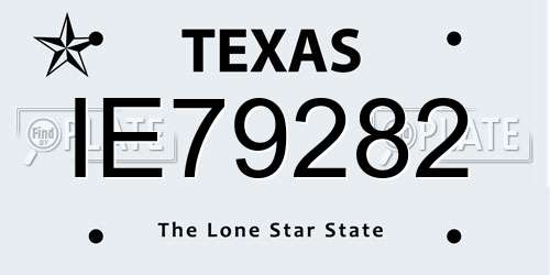IE79282 Texas License Plate