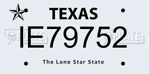 IE79752 Texas License Plate