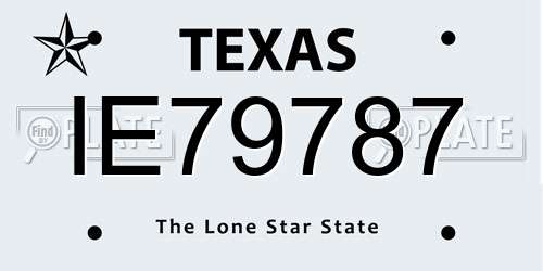 IE79787 Texas License Plate