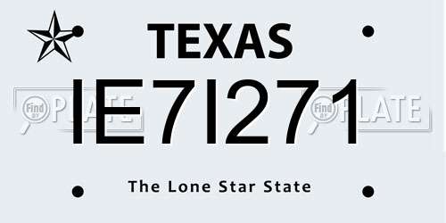 IE7I271 Texas License Plate