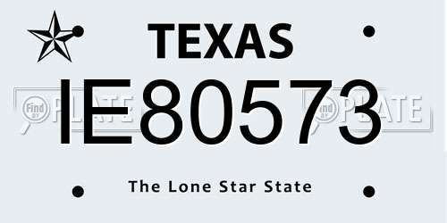 IE80573 Texas License Plate