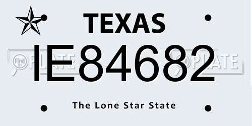 IE84682 Texas License Plate