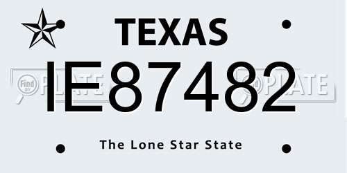 IE87482 Texas License Plate