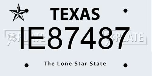 IE87487 Texas License Plate