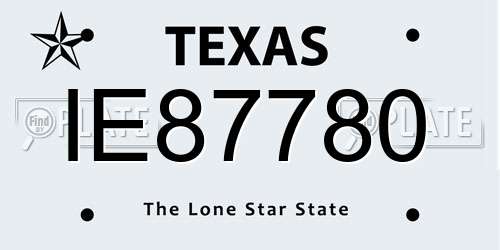 IE87780 Texas License Plate
