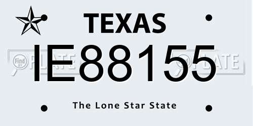 IE88155 Texas License Plate