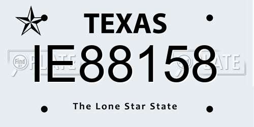 IE88158 Texas License Plate