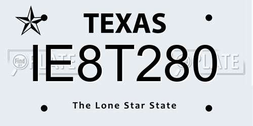 IE8T280 Texas License Plate