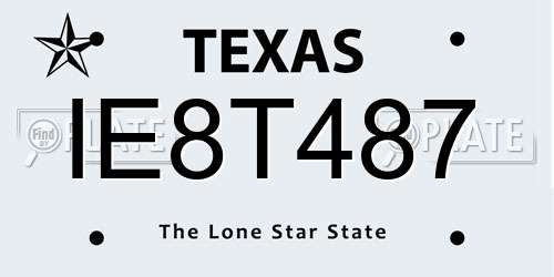IE8T487 Texas License Plate