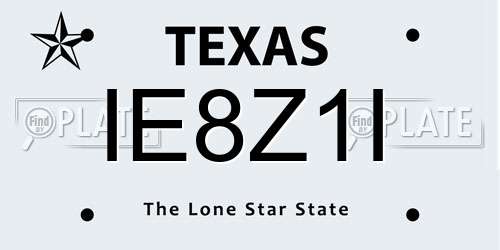 IE8Z1I Texas License Plate
