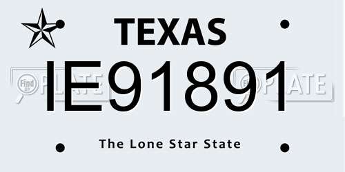 IE91891 Texas License Plate
