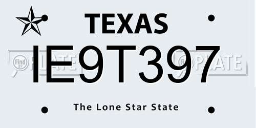 IE9T397 Texas License Plate