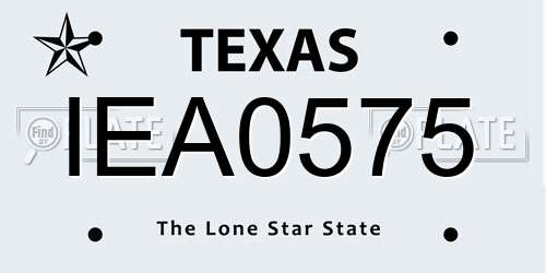 IEA0575 Texas License Plate