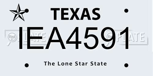 IEA4591 Texas License Plate