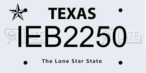IEB2250 Texas License Plate