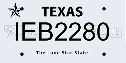 IEB2280 Texas License Plate