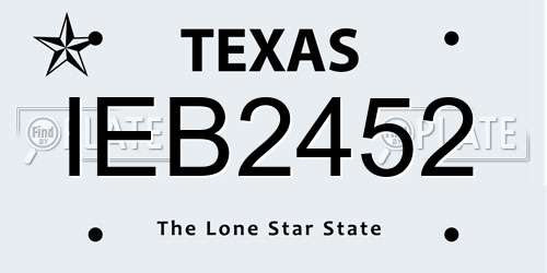 IEB2452 Texas License Plate