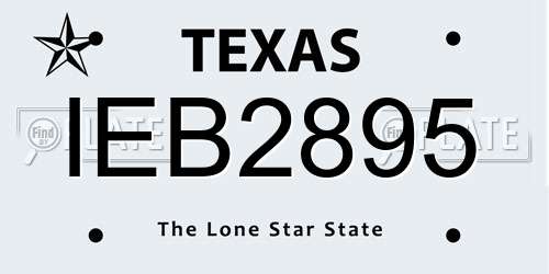 IEB2895 Texas License Plate