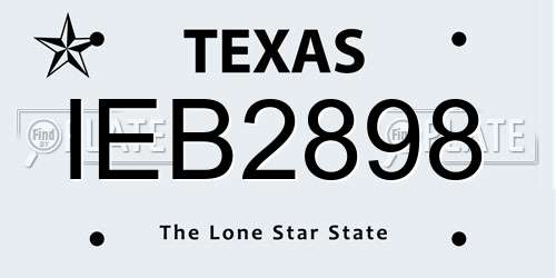 IEB2898 Texas License Plate