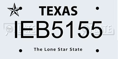 IEB5155 Texas License Plate