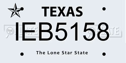 IEB5158 Texas License Plate