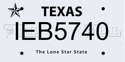 IEB5740 Texas License Plate