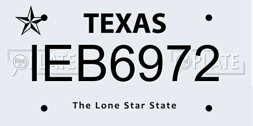 IEB6972 Texas License Plate