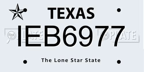 IEB6977 Texas License Plate