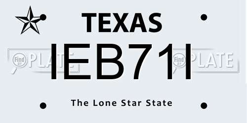 IEB71I Texas License Plate