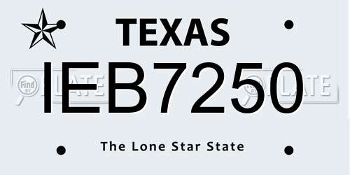 IEB7250 Texas License Plate