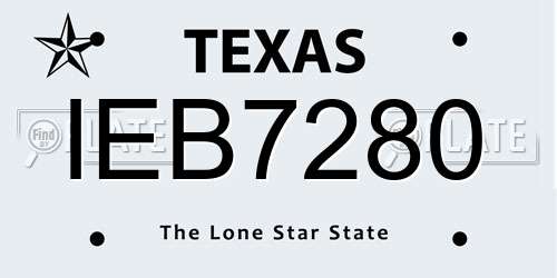 IEB7280 Texas License Plate