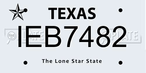 IEB7482 Texas License Plate