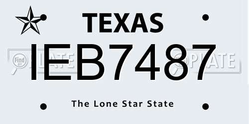 IEB7487 Texas License Plate