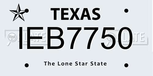 IEB7750 Texas License Plate