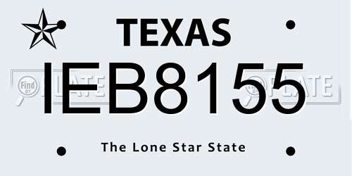 IEB8155 Texas License Plate