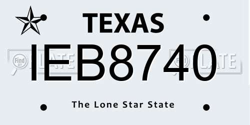 IEB8740 Texas License Plate