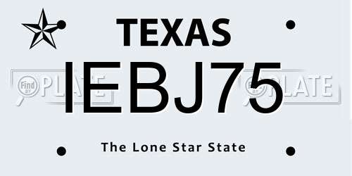 IEBJ75 Texas License Plate