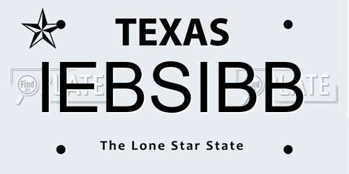 IEBSIBB Texas License Plate