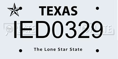 IED0329 Texas License Plate