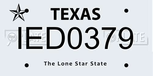 IED0379 Texas License Plate