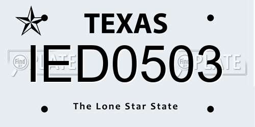 IED0503 Texas License Plate