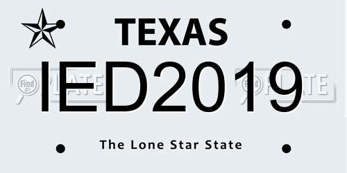 IED2019 Texas License Plate