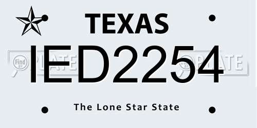 IED2254 Texas License Plate