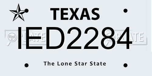 IED2284 Texas License Plate